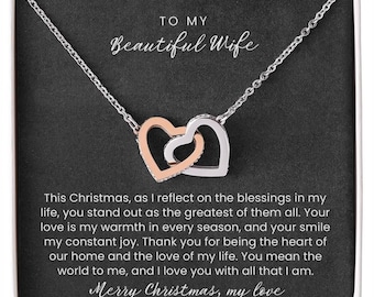 Christmas Gift For Wife, Necklace Gift For Wife, Jewelry Gift with romantic message from Husband to Wife, Xmas Gift to My Beautiful Wife