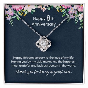 8th Anniversary Gift For Wife, 8 year wedding anniversary gift for her, 8th anniversary necklace gift