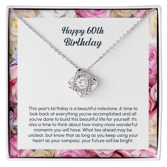 60th Birthday Gift for Her Wife 60th Birthday Necklace Gift Etsy