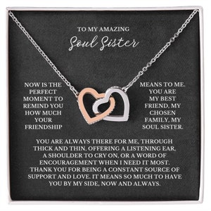 Soul Sister Necklace Gift, Friendship necklace, Best friend gift for Her, BFF gifts, Soul Sister Jewelry, Sentimental Gift for Best Friend