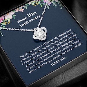 10th anniversary gift for her, Happy 10th anniversary gift, 10th anniversary necklace, 10th anniversary gift for wife, Tenth anniversary