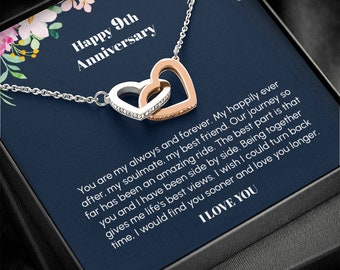 9th anniversary gift for wife, Happy 9th anniversary gift, 9th anniversary necklace, 9th anniversary gift for her, Ninth anniversary