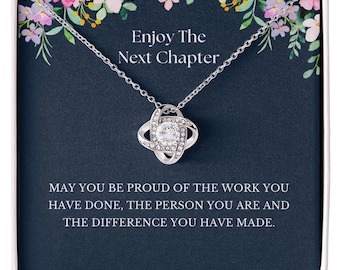 New Job Gift for Women, Enjoy the Next Chapter Necklace Gift for her, Promotion, Service Appreciation, Retirement, New Beginnings Gifts