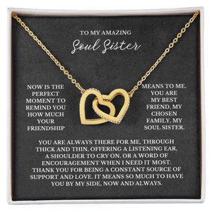 Gift For Soul Sister, Friendship gold necklace gift, Best friend gift for Her, BFF gifts, Soul Sister Jewelry, Best Friend Sentimental Gift