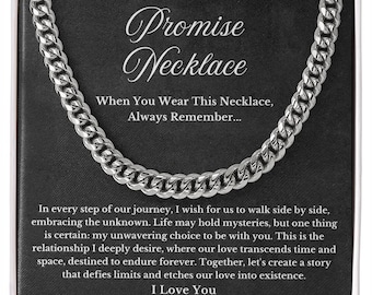 Promise Necklace For Him, Promise Gift For Boyfriend, Jewelry Gifts for Men, BF Birthday Gift, Anniversary Gift For Him, Mens Necklace