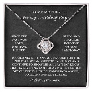Gift for mom on wedding day from daughter, Mother of the Bride Necklace, Wedding Gift For Mom from Bride, Today a bride tomorrow a wife