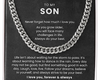 Inspirational Gift For Son, To My Son Necklace Gift, Son Birthday Graduation Gift, Meaningful Jewelry for Son from Mom or Dad