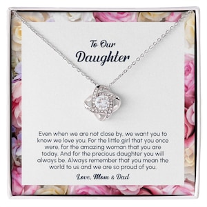 Collana &quot;A nostra figlia&quot;, regalo da mamma e papà, regalo per figlia, regalo di compleanno per figlia, regalo di Natale per figlia, regalo da genitori a figlia