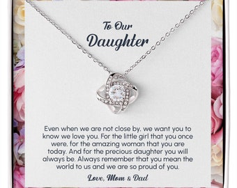 To Our Daughter Necklace Gift from Mom and Dad, Gift for daughter, Daughter birthday graduation christmas jewelry gift, Parents to daughter