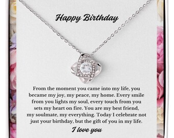Birthday Gift For Her, Love poem birthday card with necklace for Girlfriend, Wife, or Partner, Sentimental birthday keepsake
