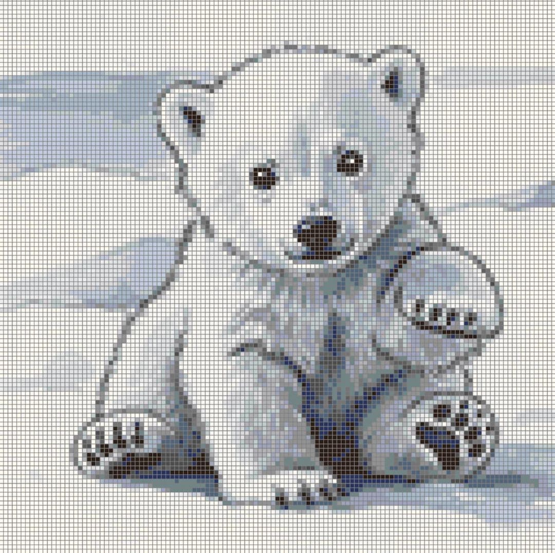 Baby Polar Bear Cross Stitch Pattern Printable PDF - Etsy