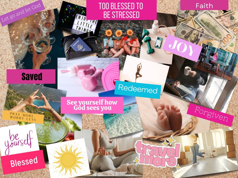Vision Board Kit, Vision Board Printables, Printable Magazine Words, Vision Board Template