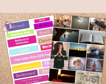 Faith Over Fear Vision Board Kit, Vision Board Printables