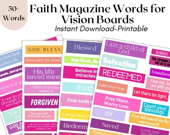 Faith Over Fear Vision Board Kit, Vision Board Printables