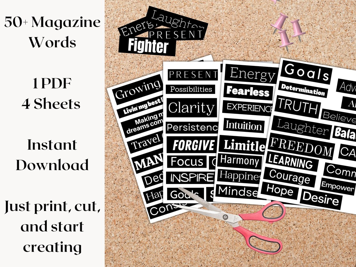 Vision Board Kit Vision Board Printables Printable Magazine - Etsy