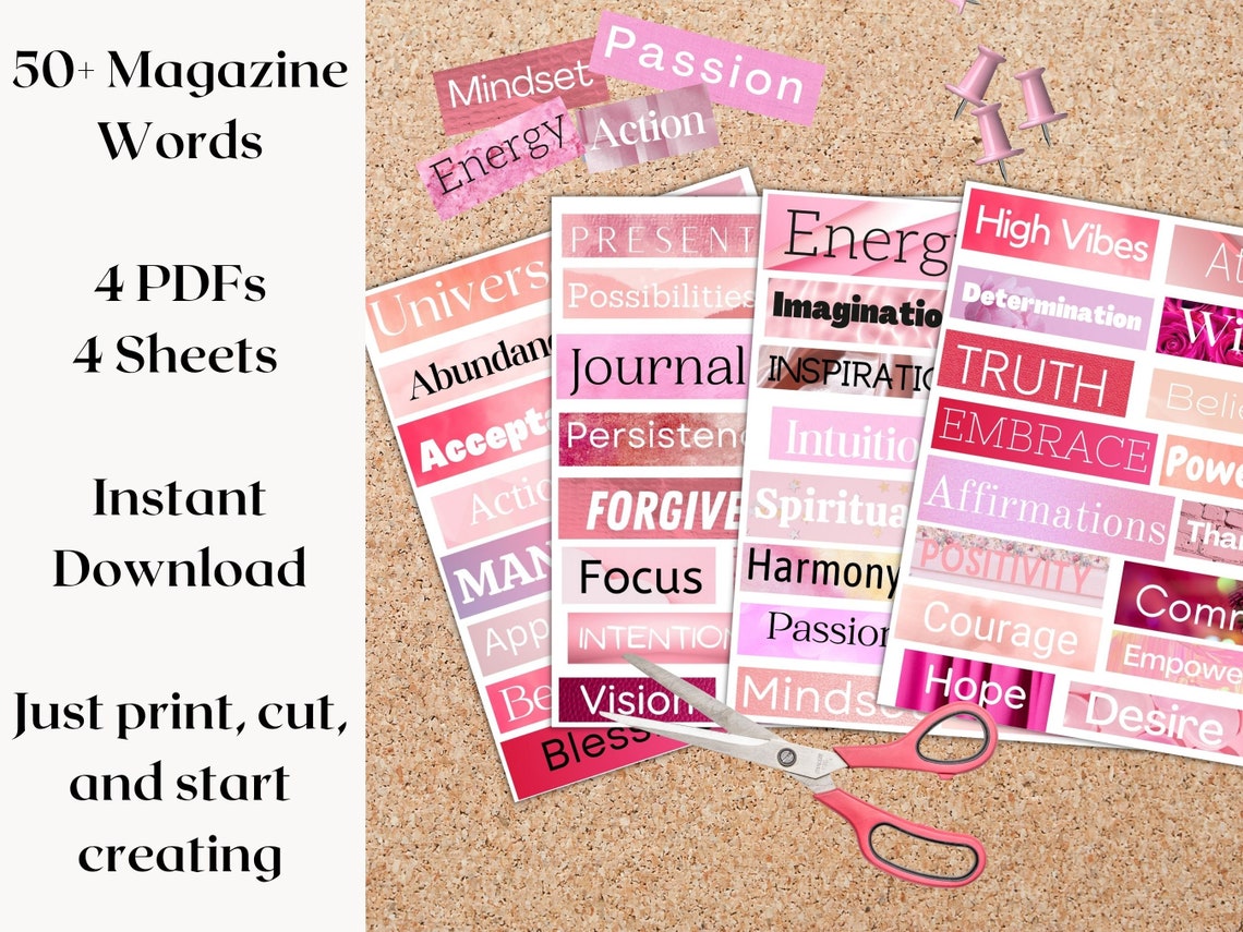 Vision Board Kit Vision Board Printables Printable Magazine - Etsy