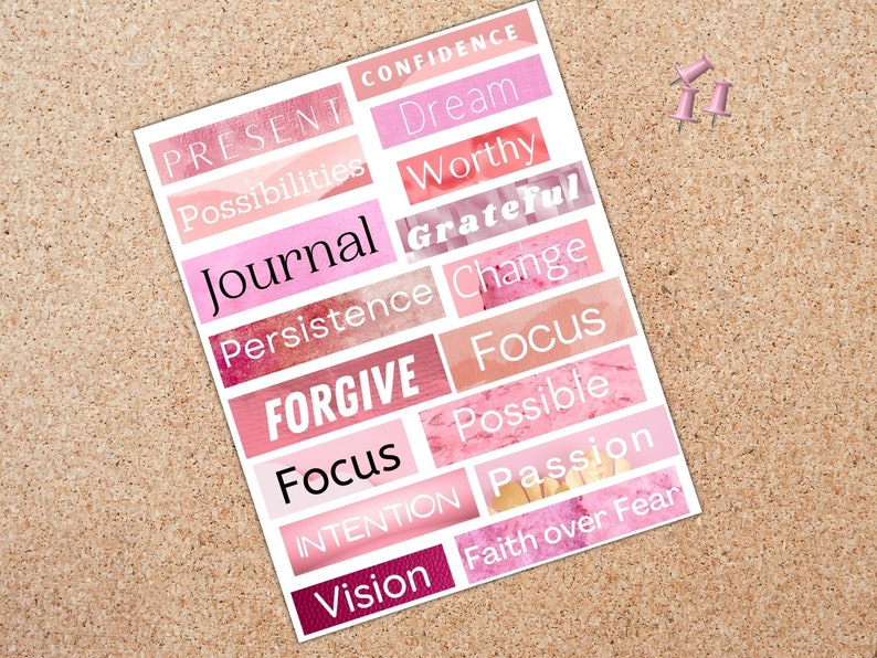 Vision Board Kit, Vision Board Printables, Printable Magazine Words