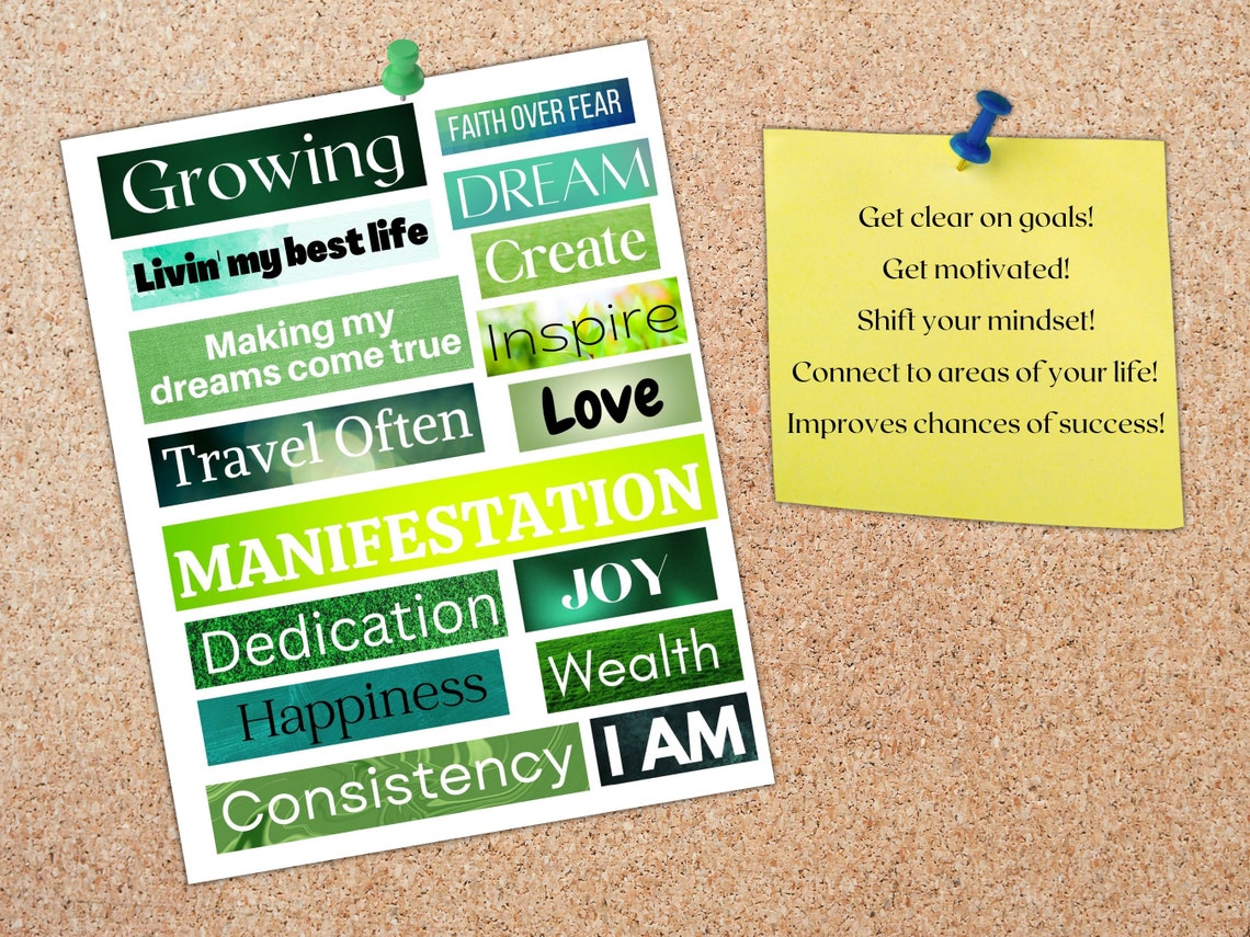 Vision Board Kit, Vision Board Printables, Printable Magazine Words, Vision Board Template