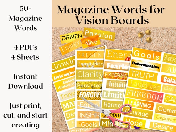 Vision Board Kit, Vision Board Printables, Printable Magazine