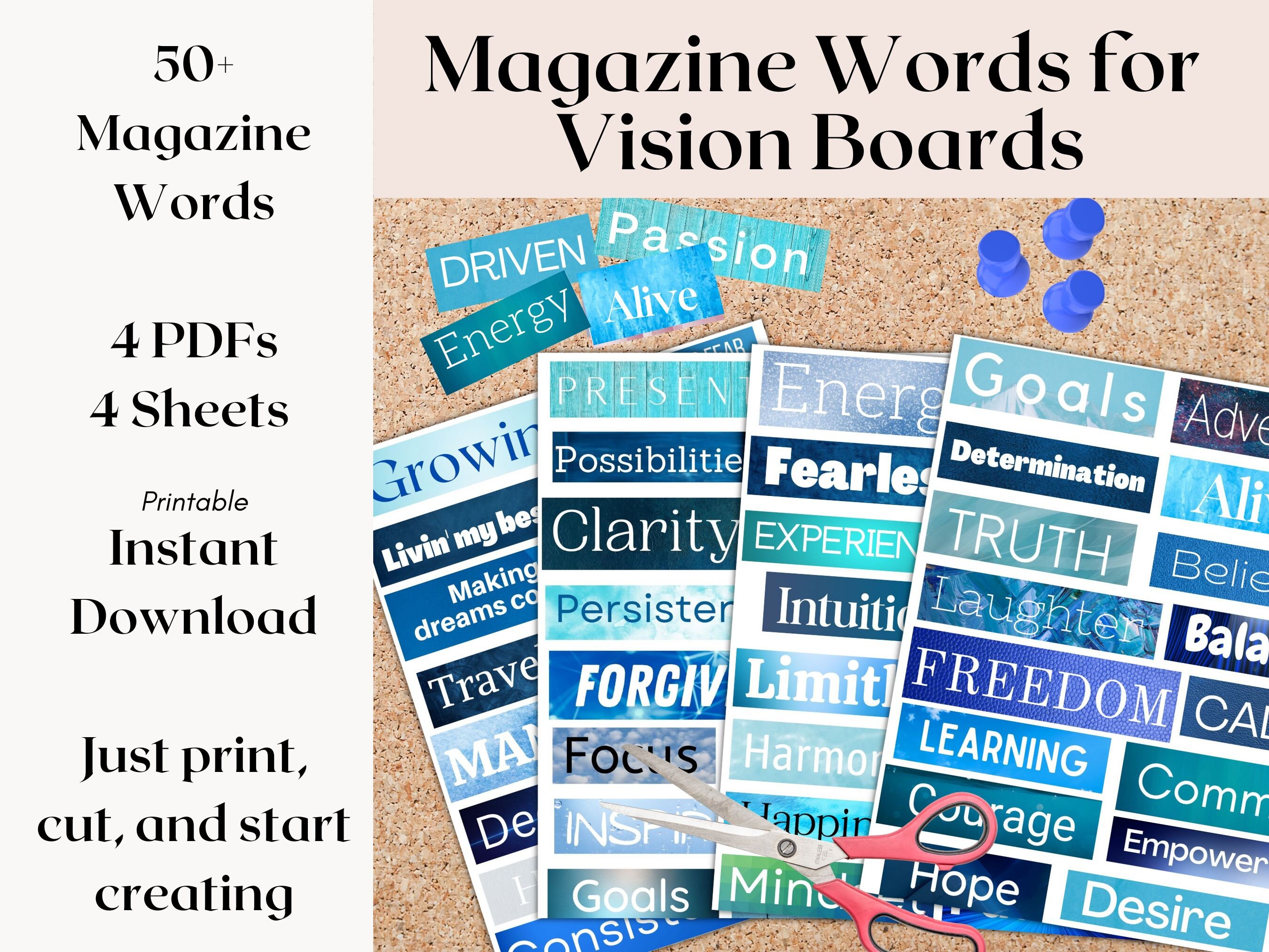 Faith Over Fear Vision Board Kit, Vision Board Printables, Printable  Magazine Words, the Lords Prayer, Vision Board 
