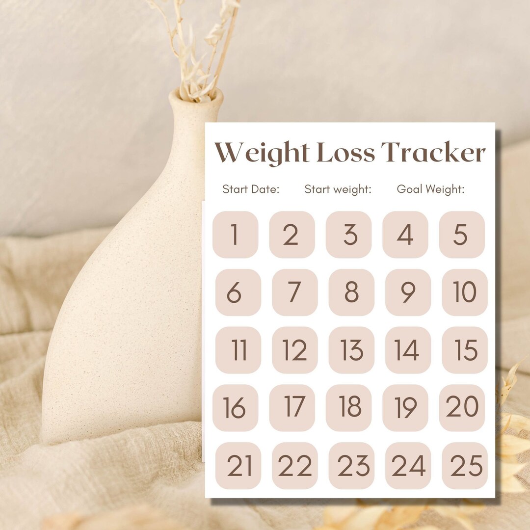 Weight Loss Tracker, Printable Weight Loss Tracker, Weight Loss Journal