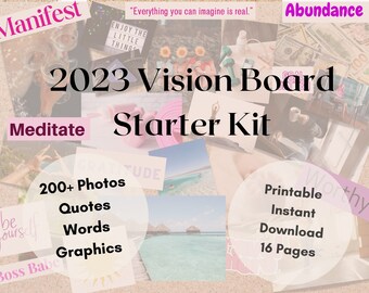Vision Board Kit, Vision Board Printables, Vision Board Template, Vision Board