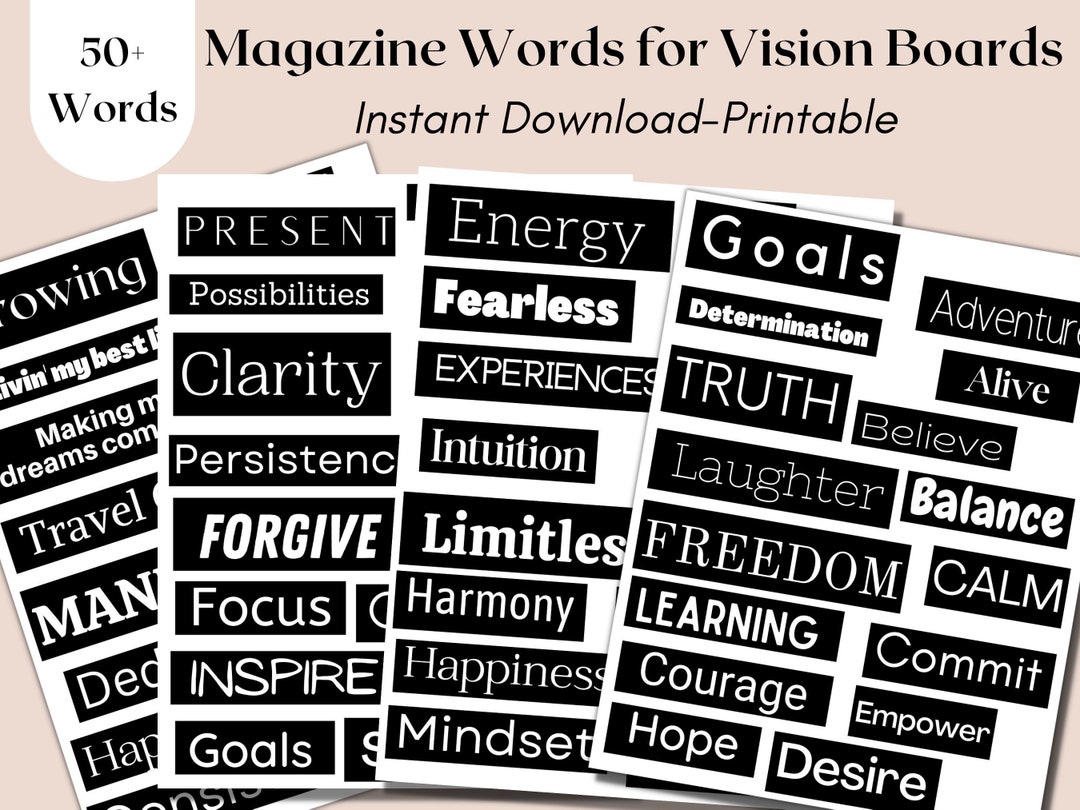 Vision Board Kit Vision Board Printables Printable Magazine - Etsy