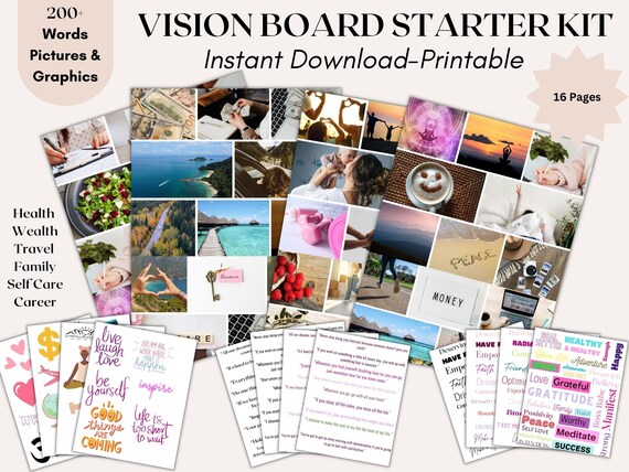 Vision Board Kit Printables Magazine Cut Outs Vision Board Magazine  Clippings Vision Board Cutouts Collage 100 Vision Board Images Bundle 