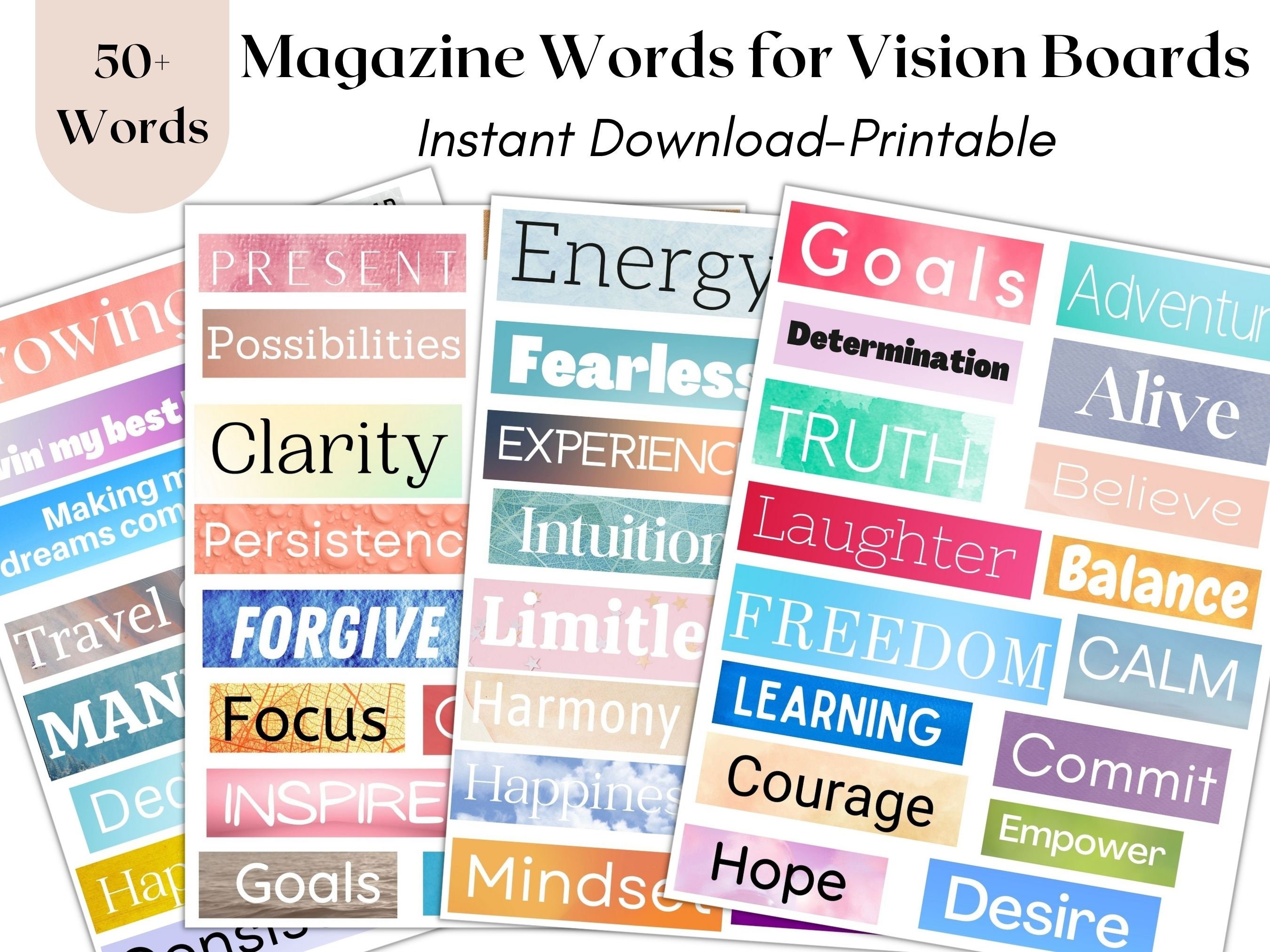 Faith Over Fear Vision Board Kit, Vision Board Printables