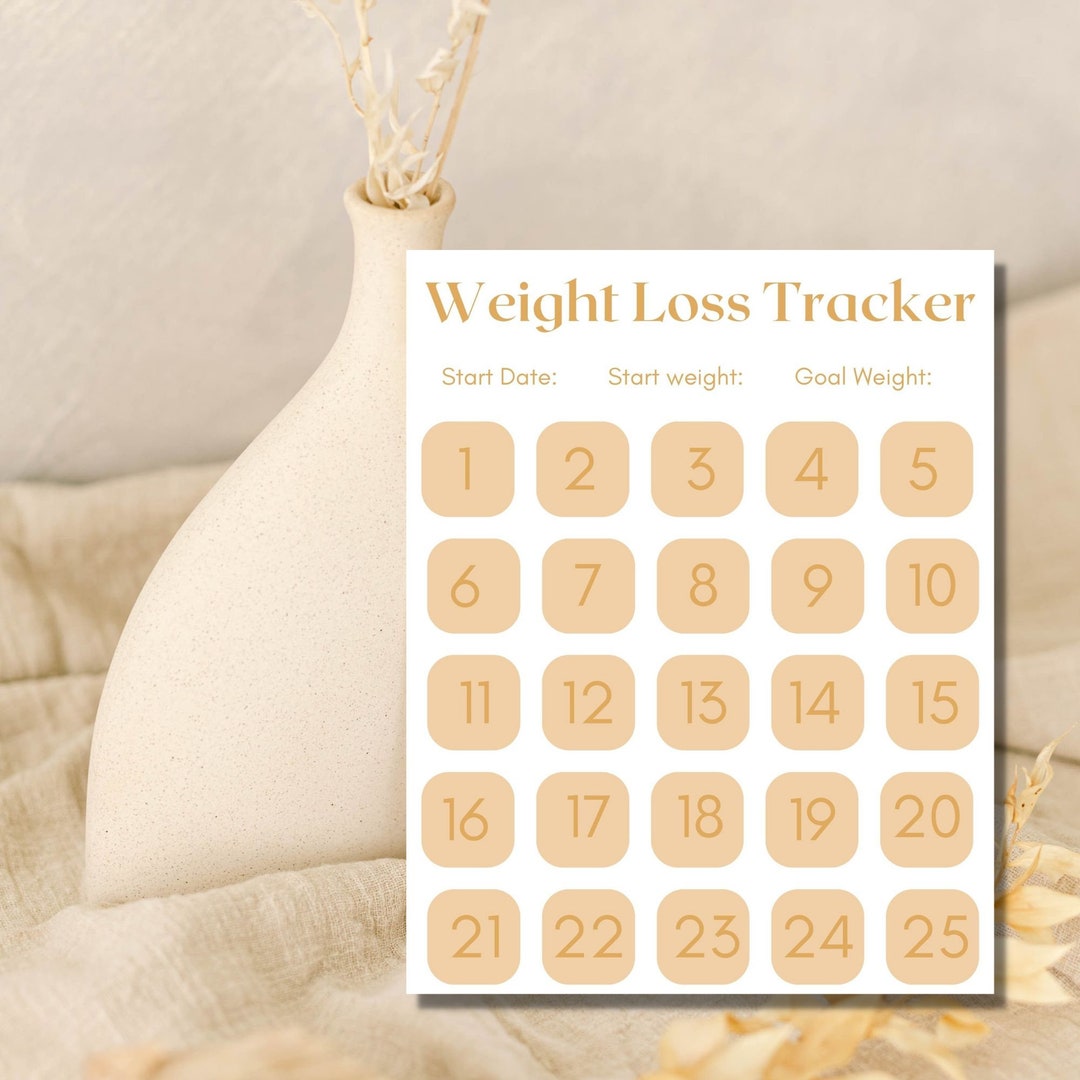 Weight Loss Tracker, Printable Weight Loss Tracker, Weight Loss Journal
