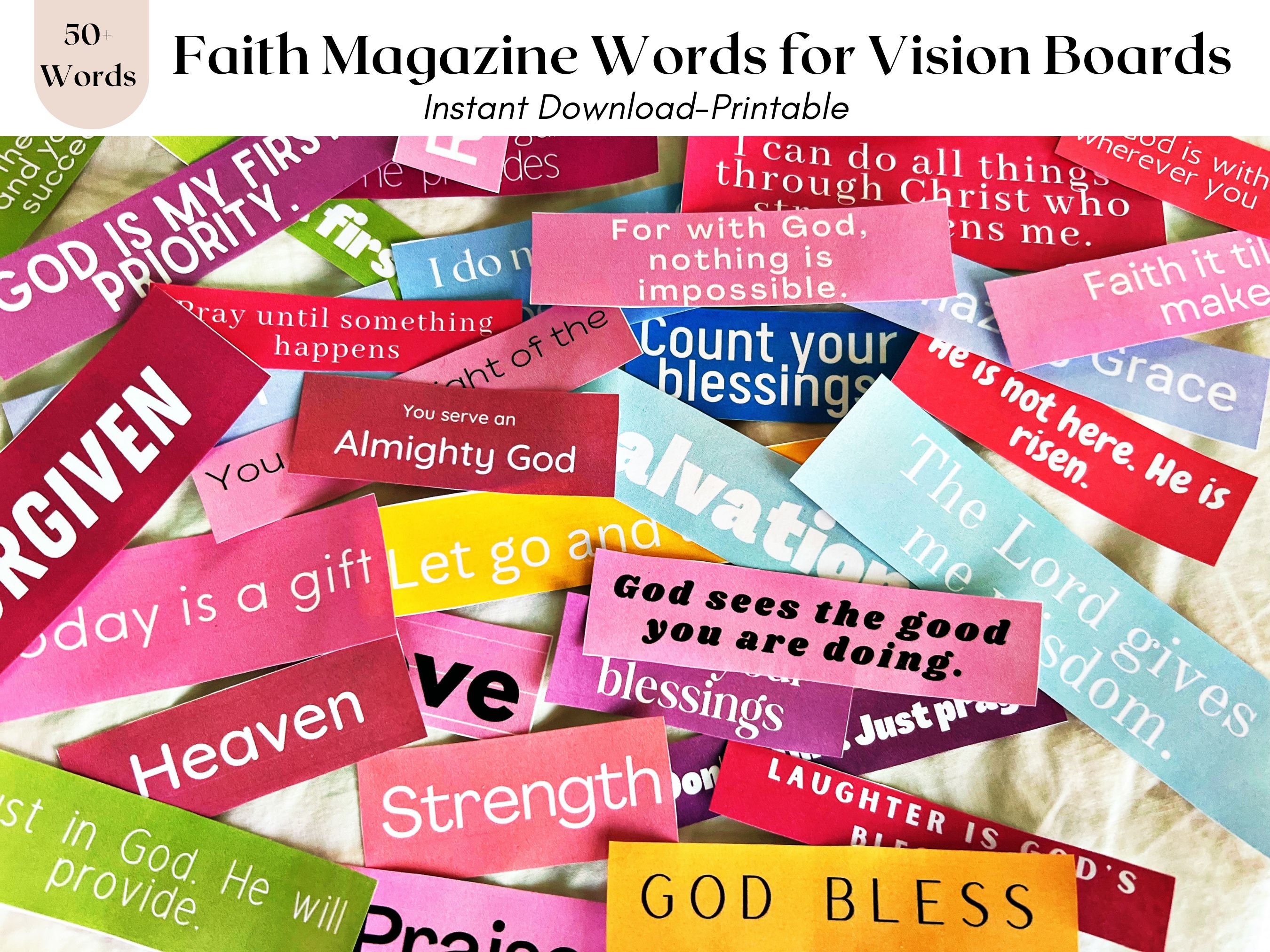 Vision Board Kit Vision Board Printables Printable Magazine Words vision-board-kit-vision-board-printables-printable-magazine-words