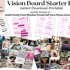 Vision Board Kit, Vision Board Printables, Vision Board Template, Vision Board