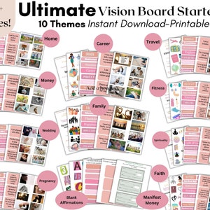 Vision Board Kit, Vision Board Printables, Printable Magazine Words, Vision Board Template, Vision Board,  Affirmation Cards Printable