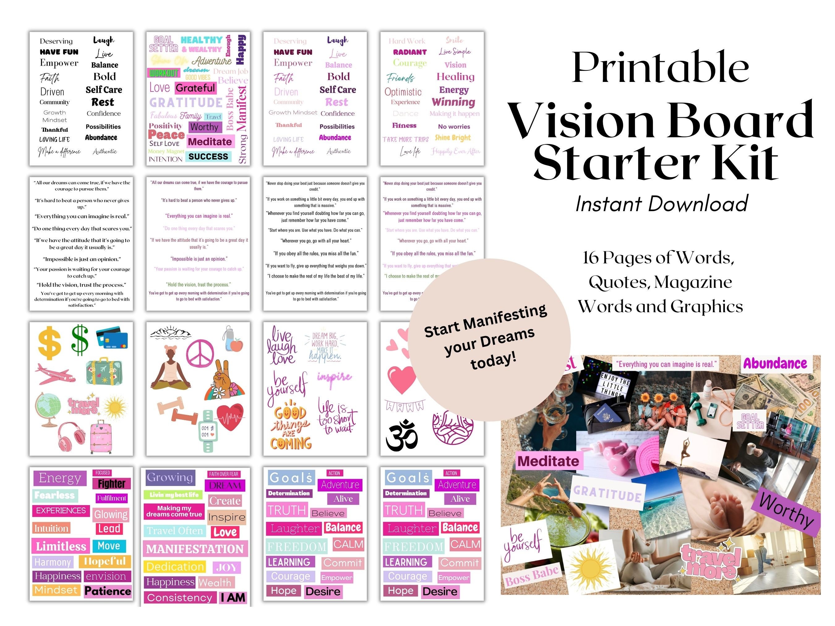 Vision Board Kit Vision Board Printables Vision Board - Etsy