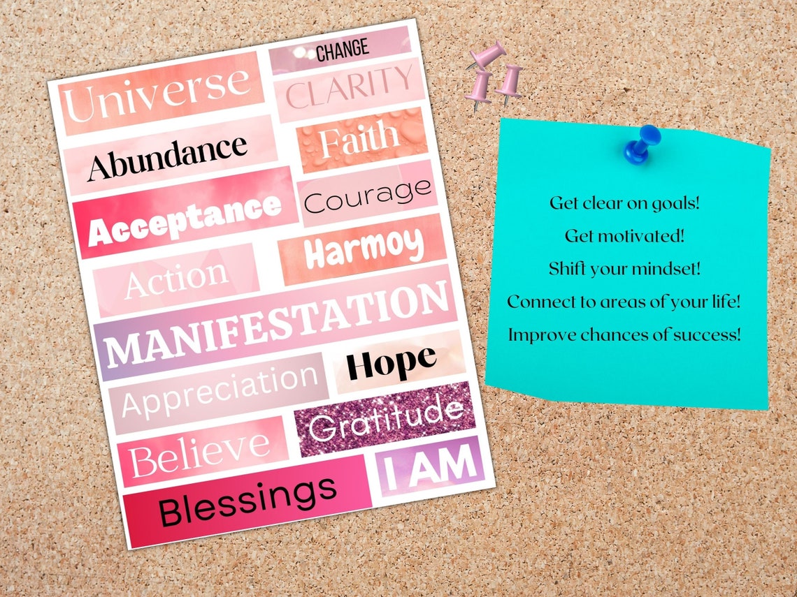 Vision Board Kit, Vision Board Printables, Printable Magazine Words, Vision Board Template