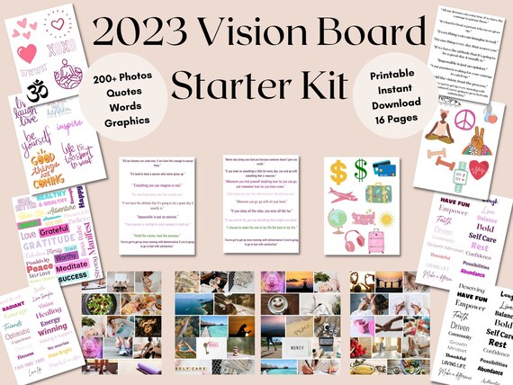 2023 Vision Board Clip Art Book: Create Your Awesome 2023 with Vision Board  Supplies From 200+ Pictures, Quotes and Affirmations For Women | Reach