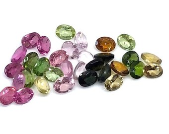 Tourmaline! Lot of 34 - 4 x 3mm Oval multi-colour Tourmaline African 100% Natural Unheated from African