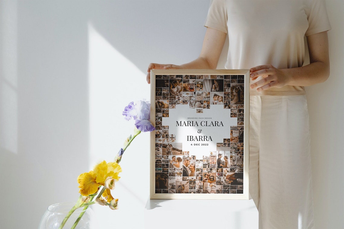 Printable Custom Photo Collage Wall Art Template - Etsy