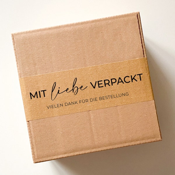 Recyclebares Papierklebeband "Mit liebe verpackt" 50m | Kleberolle Umweltfreundlich | Klebeband Bedruckt | Paketband mit Muster