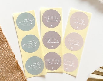 Aufkleber taupe/mintgrün/braun 4 cm rund | Aufkleber für Pakete | Aufkleber zum Verpacken | Aufkleber Verpacken | Sticker Geschenke