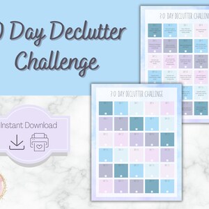 Declutter Challenge Printable for your House Cleaning Planner Schedule Cleaning Checklist 30 Day Declutter Checklist Declutter Planner