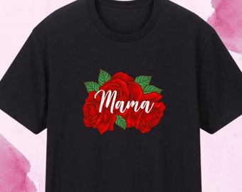 Mama Grafik Tshirt, Mama Grafik T-Shirt, Rosen Grafik T-Shirt, Floral Grafik Tshirt, Mami Grafik Tshirt, Geschenk für Mama