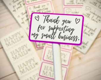 Packaging Labels, Small Business Stickers, Shipping Labels, Happy Mail Stickers, Thank You Labels, Support Small Business Mailing Labels