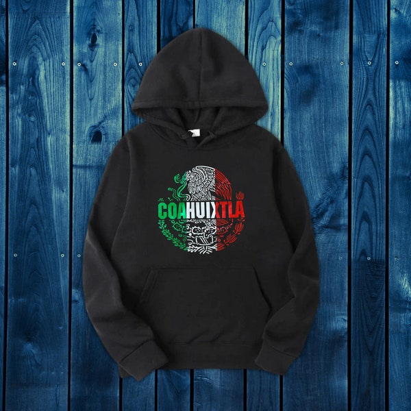 Tri-Colored Mexican State Hoodie, Tri-colored Coat of Arms, Escudo Mexicano Pullover Orgullo Mexicano, Customizable Estados de Mexico