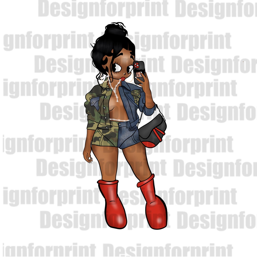 Red Cartoon Boots Betty, Short Shorts Betty Png , Trending, Design for Print, Sublimation