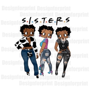 Hermanas Betty Png, Black Betty Png, Petty Betty Png, Bundle Betty Png, Sublimación, Decoración de paredes, Tendencias