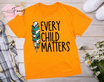 PORTION DONATED Every Child Matters Shirt, Spirit Day, Back to School, Orange, Kindness, Feather, Children, Kids T-Shirt, Custom Personalize