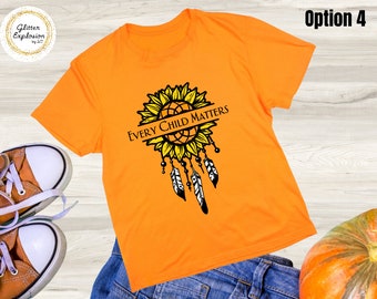 PORTION DONATED Every Child Matters Shirt, Spirit Day, Back to School, Orange, Kindness, Feather, Children, Kids T-Shirt, Custom Personalize