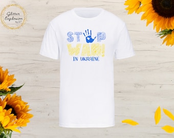 100% PROFIT DONATED | Stop War in Ukraine, Support Ukraine, Sunflower, Peace for Ukraine, Help Ukraine, Blue and Yellow Flag Colours