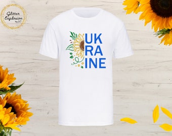 100% PROFIT DONATED | Ukraine with Sunflower Shirts, Stop War, Support Ukraine, Sunflower, Peace for Ukraine, Help Ukraine, Blue Yellow Flag